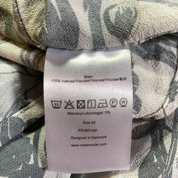 Rosemunde of Denmark Women's Sz 42 Tee-shirt White, Grey 100% Viscose crepe - Picture 5 of 5